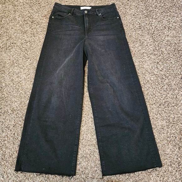 Hidden Jeans Denim - The After Midnight Black Wide Leg Cropped Jeans by Hidden Jeans 32